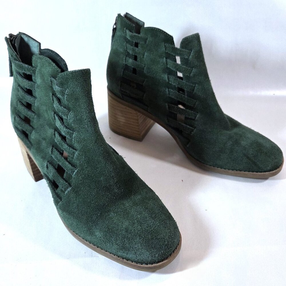 Kelsi Dagger Forest Green Suede Iggy Heels Size 7.5
